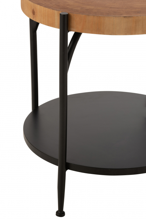 Masa Laterala Bio, Mdf/Fier Negru/Natur [3]