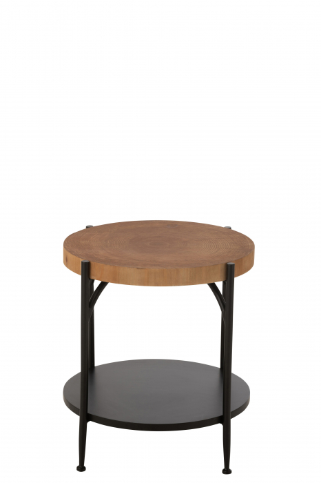 Masa Laterala Bio, Mdf/Fier Negru/Natur [2]