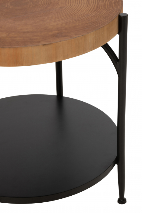 Masa Laterala Bio, Mdf/Fier Negru/Natur [5]