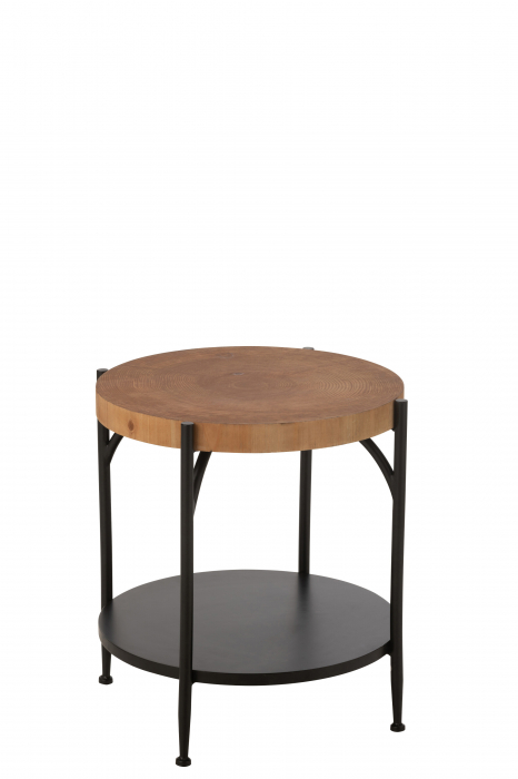 Masa Laterala Bio, Mdf/Fier Negru/Natur [1]