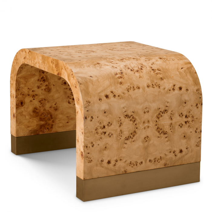 Masă laterală, Quinton, furnir din burl, maro deschis, Dimensiuni: L. 70 | W. 50 | H. 40   [6]