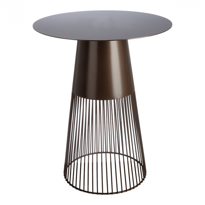Masă laterală, rotundă, Metal, maro închis, PU 1, H 55 cm, D 45 cm [2]