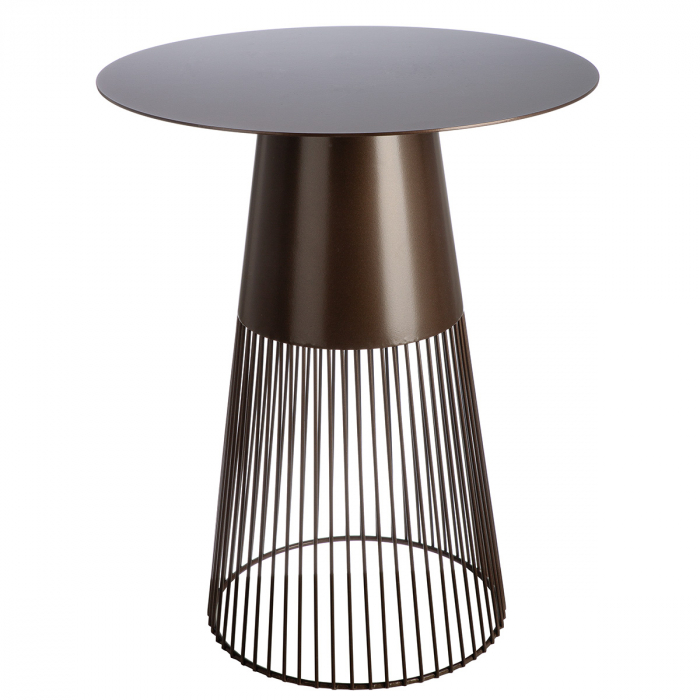 Masă laterală, rotundă, Metal, maro închis, PU 1, H 55 cm, D 45 cm [1]