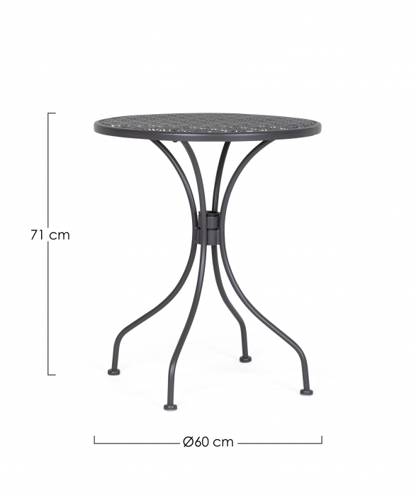 Masa Lizette, Aluminiu/Poliester, Negru, 60x60x71 cm [5]