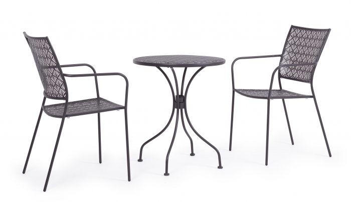 Masa Lizette, Aluminiu/Poliester, Negru, 60x60x71 cm [3]