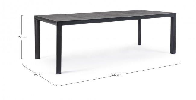Masa Mason, Aluminiu, Negru, 220x100x74 cm  [2]