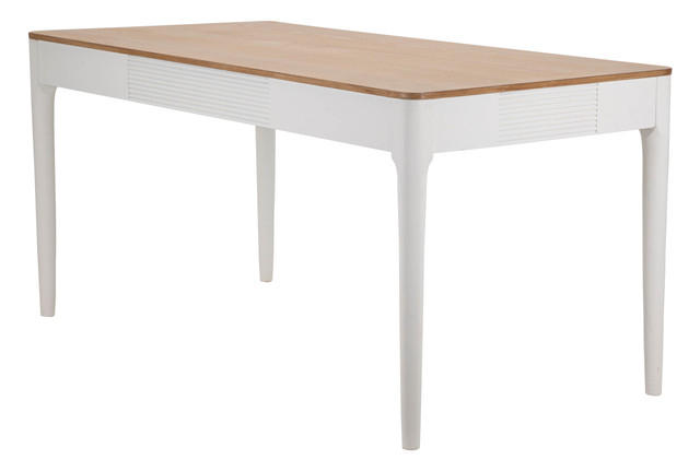 Masa Matera, Lemn/MDF/Fier, Alb/Maro, 80x180x60 cm [4]