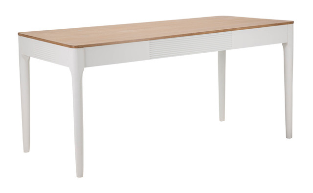 Masa Matera, Lemn/MDF/Fier, Alb/Maro, 80x180x60 cm [2]