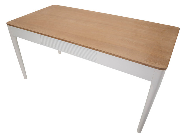 Masa Matera, Lemn/MDF/Fier, Alb/Maro, 80x180x60 cm [5]