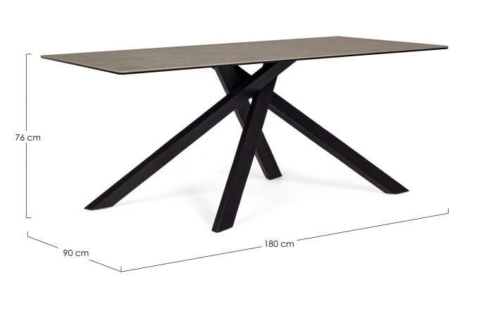 Masa Messier, Lemn/Metal, Maro/Negru, 180x90x76 cm [5]