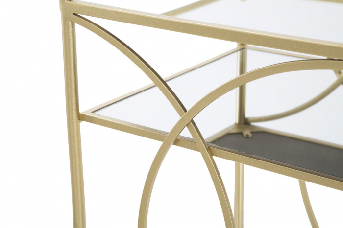 Masa mobila, fier/MDF/oglinda, auriu, 80X40X80 cm [7]