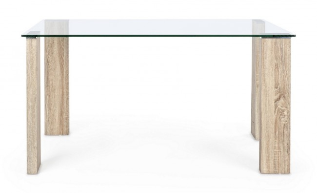 Masa New Arley, Lemn/Sticla, Maro, 140x80x75 cm  [2]