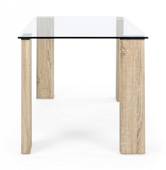 Masa New Arley, Lemn/Sticla, Maro, 140x80x75 cm  [3]