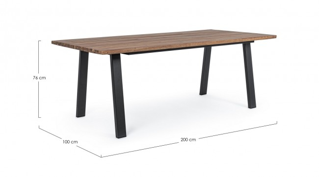 Masa Oslo, Lemn de acacia, Maro, 200x100x76 cm [2]
