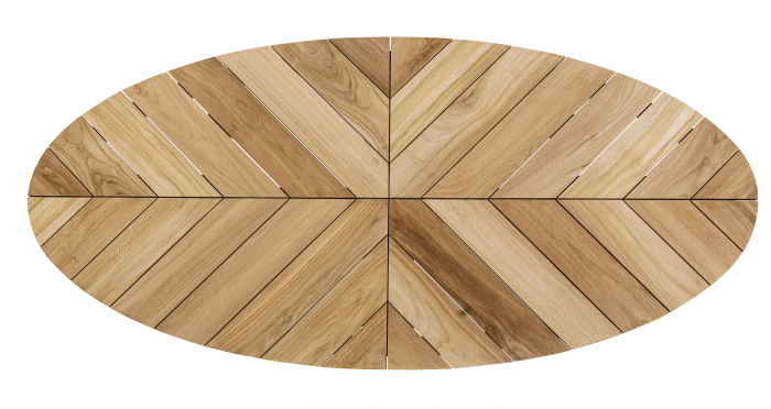 Masa ovala Palmdale, Lemn/Aluminiu, Maro/Negru, 110x110x77 cm (gold) [4]