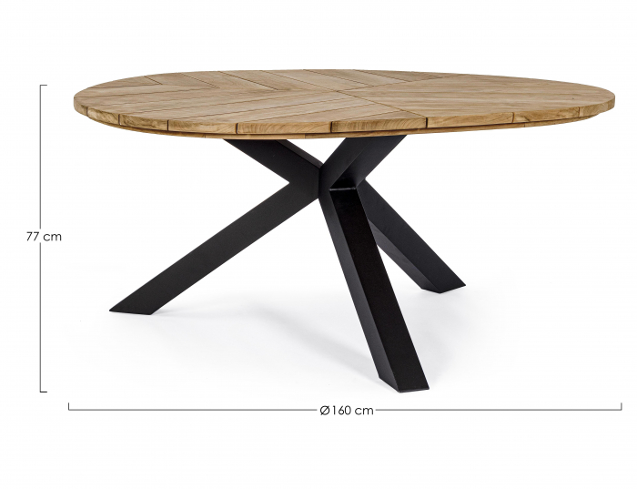 Masa Palmdale, Lemn/Aluminiu, Maro/Negru, xx77 cm (gold) [4]