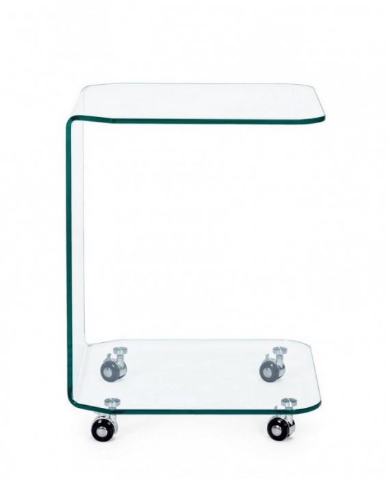 MASĂ PĂTRATĂ DE STICLĂ IRIDE W-WHEELS [4]