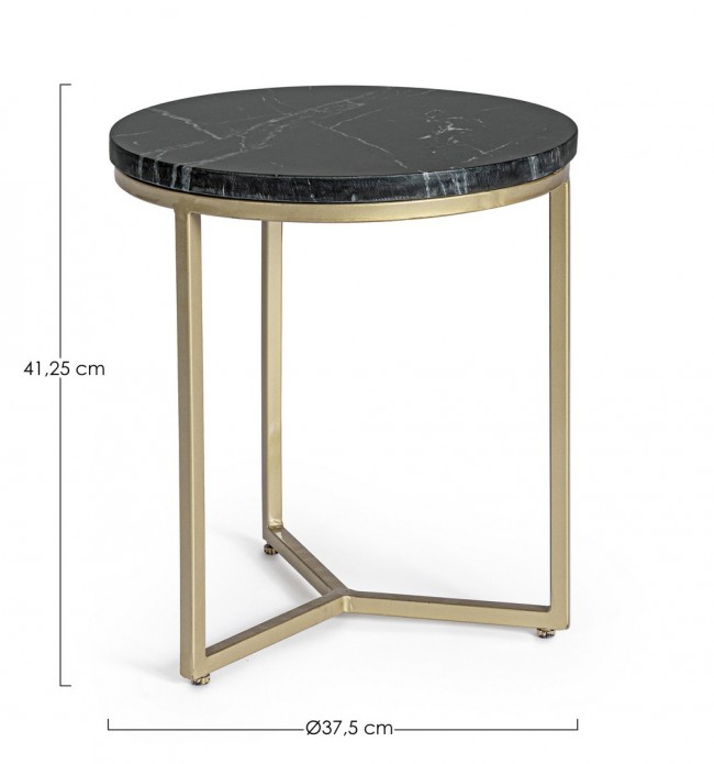 Masa pentru cafea PRESCOTT, marmura, negru, 37.5x41cm [2]