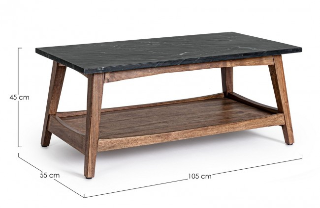 Masa PUEBLO, marmura, negru, 105x55x45cm [2]