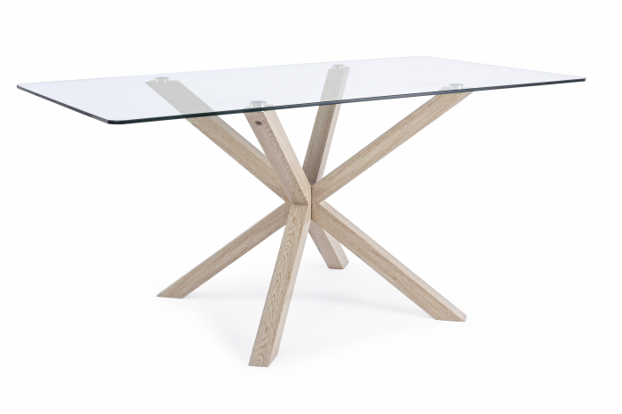 Masa Rectangular May, Sticla/Metal, Transparent/Auriu, 160x90x76 cm [3]