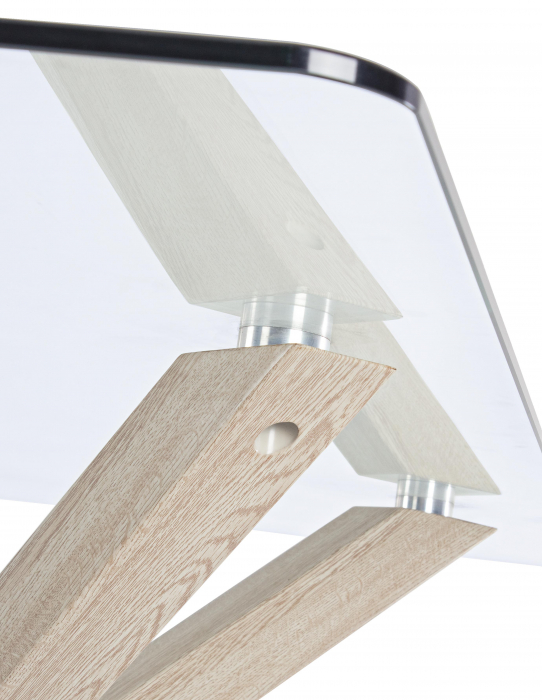 Masa Rectangular May, Sticla/Metal, Transparent/Auriu, 160x90x76 cm [5]