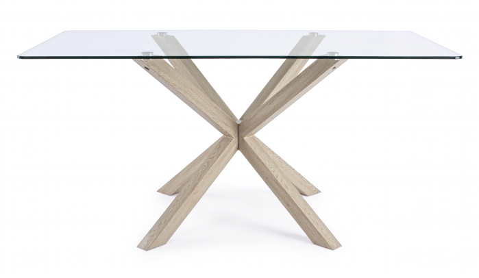 Masa Rectangular May, Sticla/Metal, Transparent/Auriu, 160x90x76 cm [2]