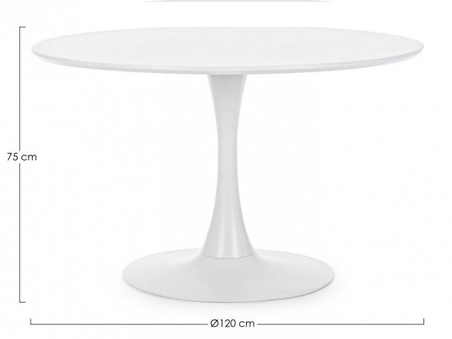 Masa rotunda Bloom, Otel, Mdf, Alb, 120xx75 cm [2]
