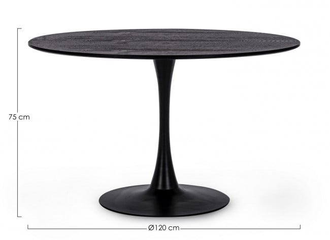 Masa rotunda Bloom, Otel, Negru, 120xx75 cm [2]