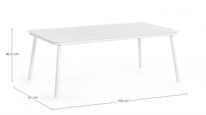 Masa Spike White, Poliester/Aluminiu, Alb, 104x61x40.5 cm (gold) [5]