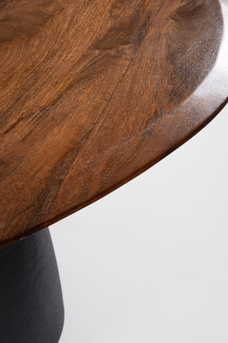 Masa Stanley, Maro/negru, 140 cm, lemn mango/baza metal [3]