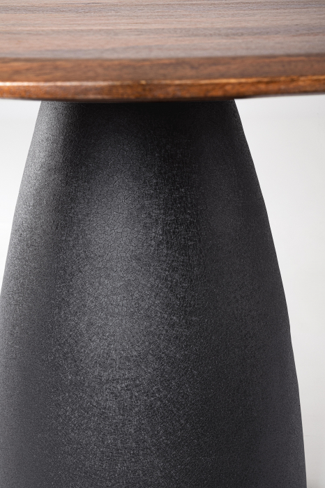 Masa Stanley, Maro/negru, 140 cm, lemn mango/baza metal [4]