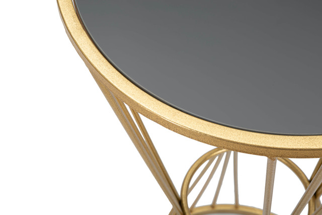 Masa Super, Fier/MDF/Oglinda, Auriu, 80x40x40 cm [5]