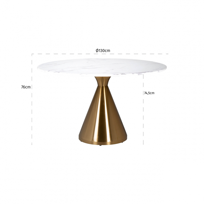 Masa Tenille inox/marmura artificiala 130x76  cm [6]