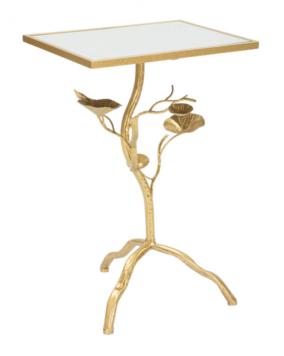 Masa Tisty, Fier/MDF/Oglinda, Auriu, 60x40x30 cm [2]
