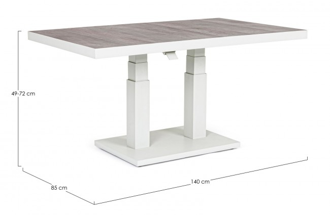 Masa ajustabila Truman, Aluminiu, Alb, 140x85x49/72 cm [3]