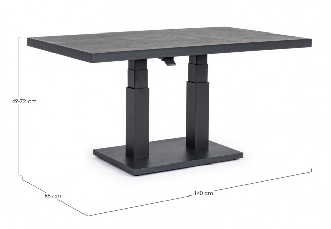 Masa Truman, Aluminiu, Negru, 140x85x49/72 cm [3]