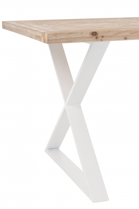 Masa Zigzag, Lemn, Alb, 200x95x79 cm [4]