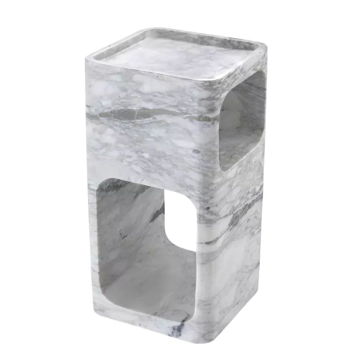 Măsuță laterală, Adler marmură albă, Dims: L. 28 | W. 28 | H. 55  (CM) [2]