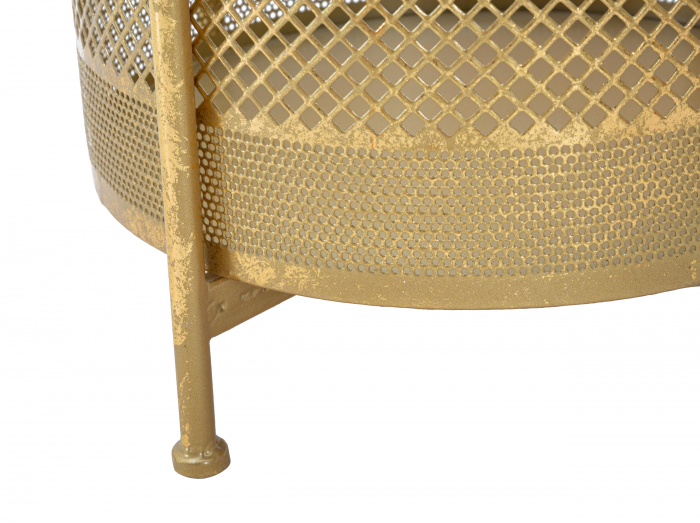 Masuta Basket, Fier/Marmura, Auriu/Alb, 62x35x35 cm [2]