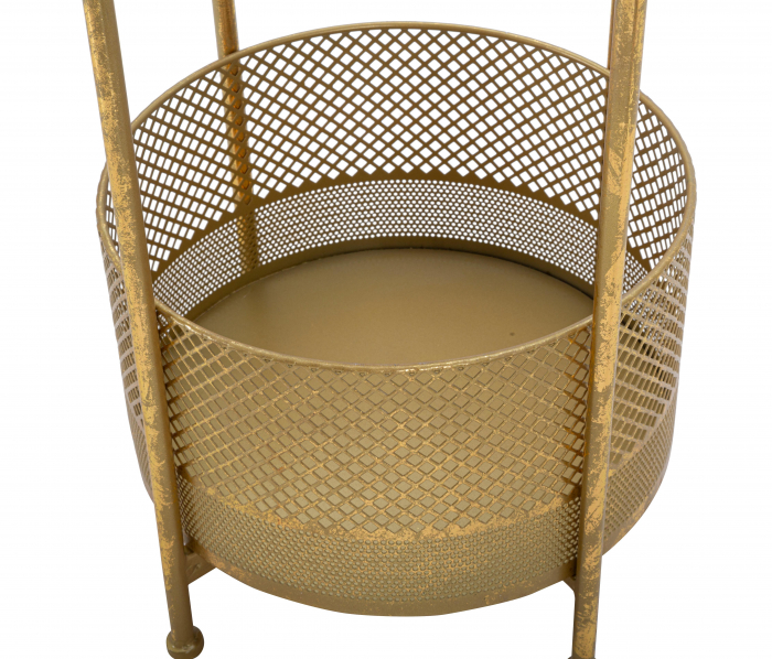 Masuta Basket, Fier/Marmura, Auriu/Alb, 62x35x35 cm [3]