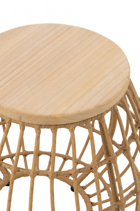 Masuta Basket, Plastic /Lemn, Maro, 50x50x48 cm [3]