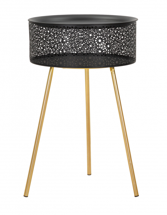 Masuta Blacky, Fier, Auriu/Negru, 65x40x40 cm [2]
