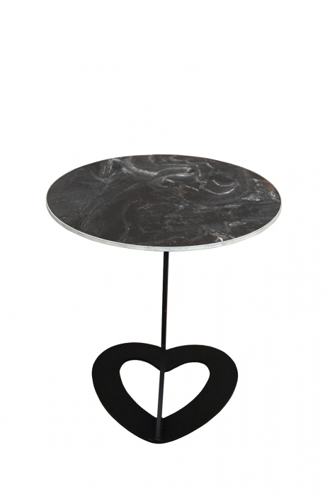Masuta Heart, negru, 50x54 cm image6