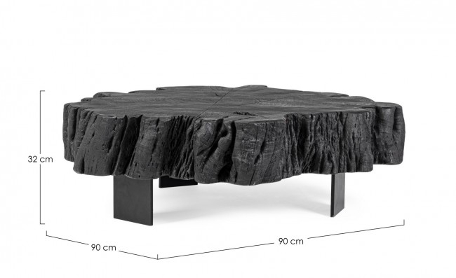 Masuta cafea Keval, Lemn, Negru, 90x90x32 [2]