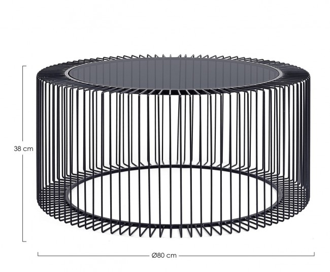 Masuta cafea KIERAN, metal, negru, 80x38cm [3]