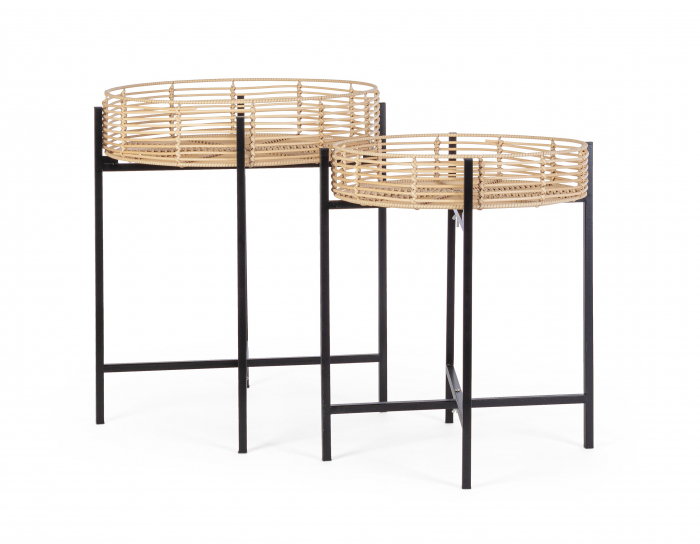 Masuta cafea, Rendy, Set2  Natur-Negru [2]