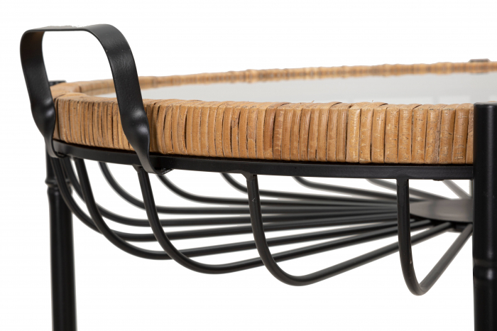 Masuta Cebu, Fier/Sticla/Rattan, Multicolor, 70.5x57x65 cm [5]