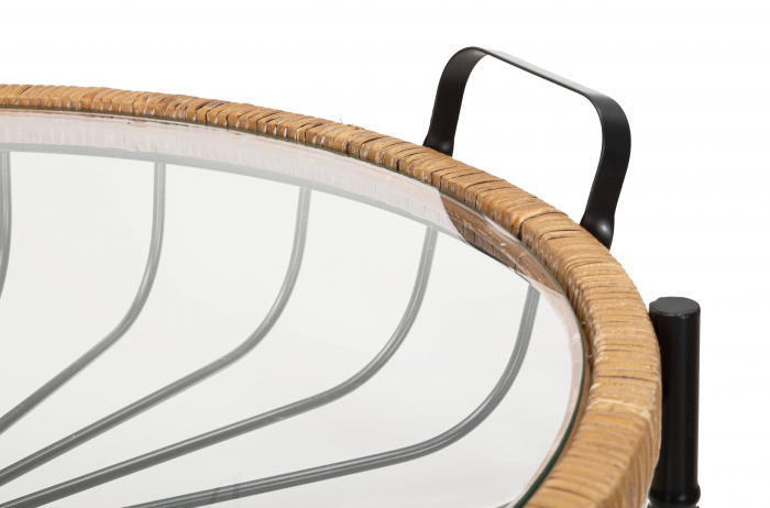 Masuta Cebu, Fier/Sticla/Rattan, Multicolor, 70.5x57x65 cm [9]