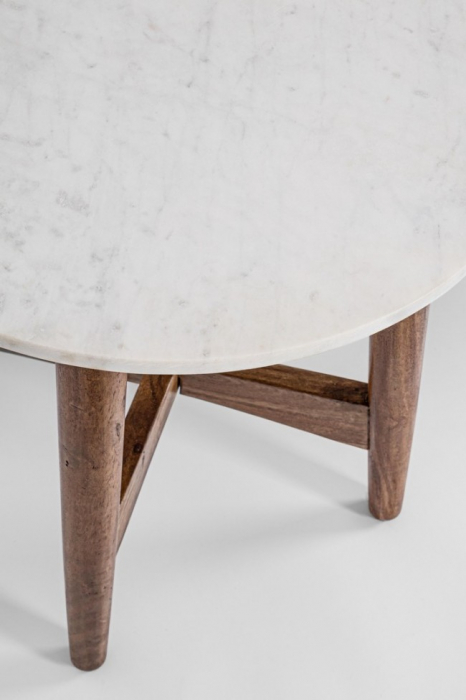 Masuta de cafea Albany rotunda, Marmura, Alb, 52x55 cm [3]