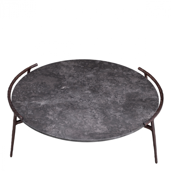 Măsuță de cafea, Arca, finisaj bronz, marmura gri , Dims: Ø 106 | H. 35.5  (CM) [3]